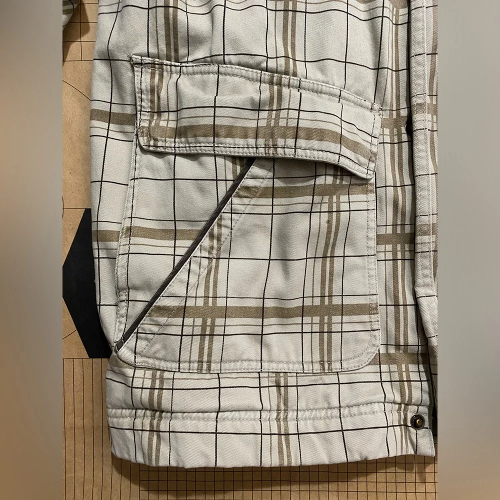 Quicksilver Insulated Winter Jacket Ski Snowboard plaid beige